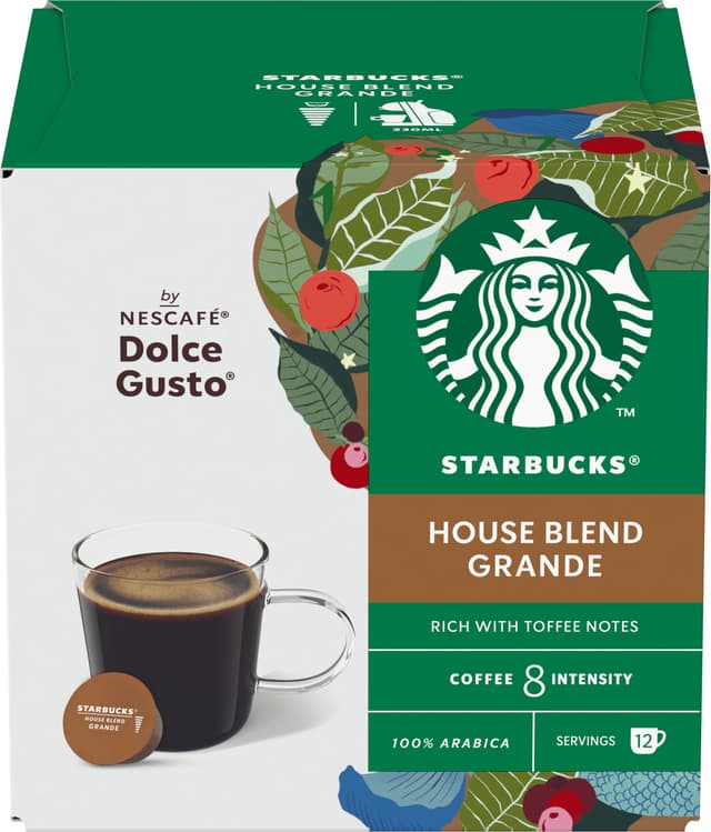 Starbucks House Blend kaffekapsler fra Nescafé Dolce Gusto (12 stk.)