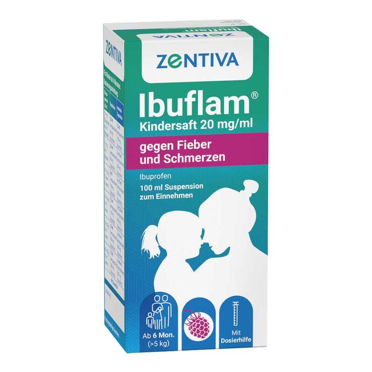 Ibuflam Kindersaft 2% gegen Fieber und Schmerzen Suspension, 100 ml