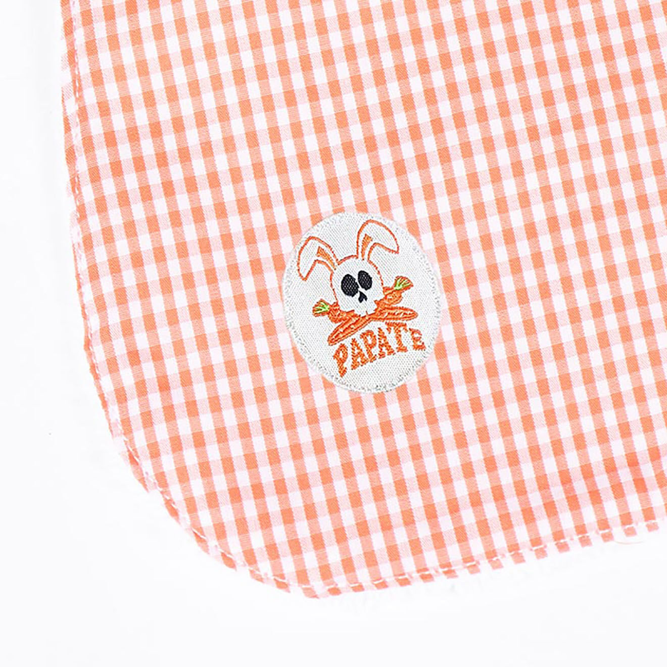 Papate Bavoir en Coton Bio vichy - 20x25 cm