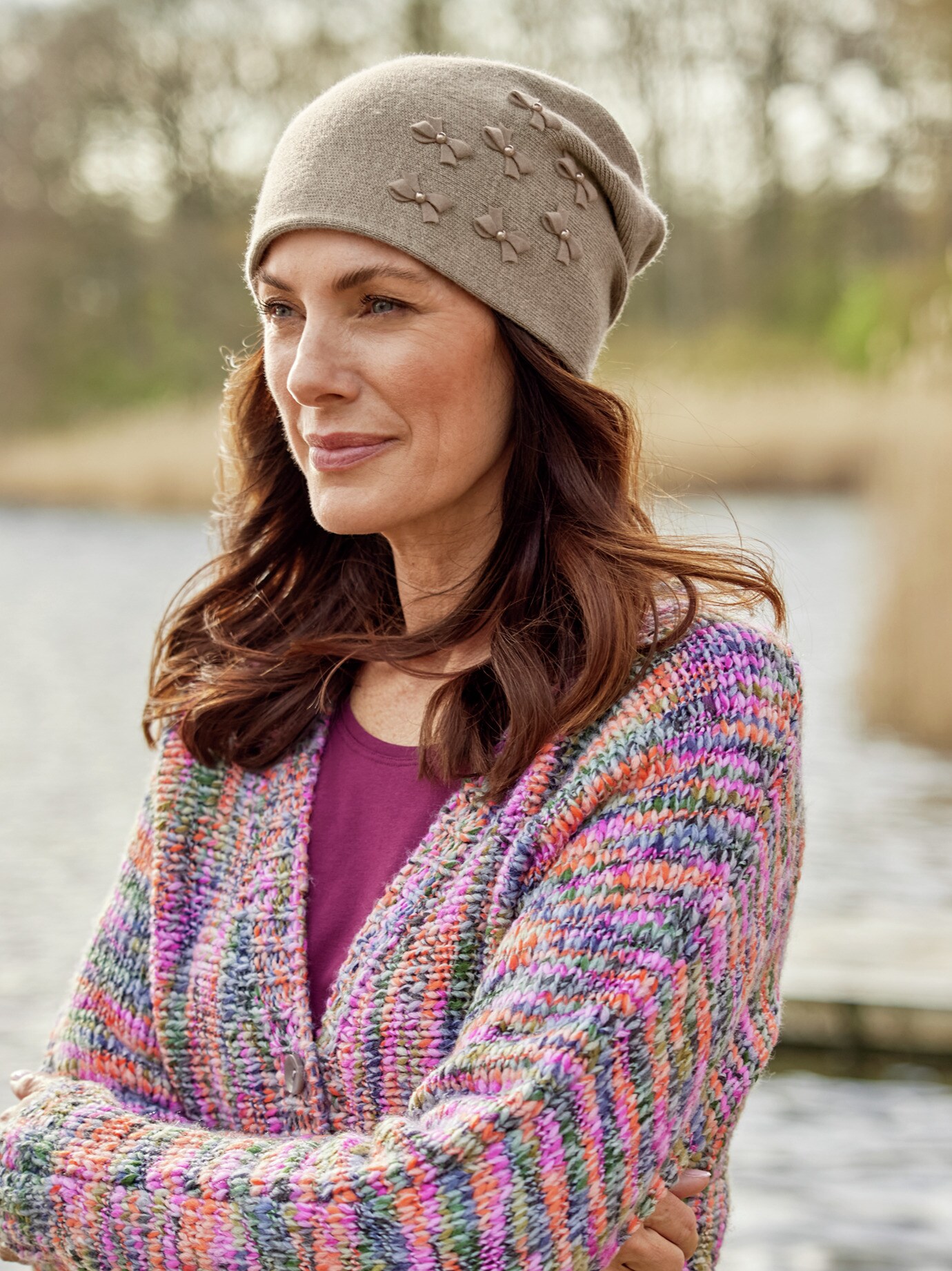 Multicolor-Strickjacke Wollweich