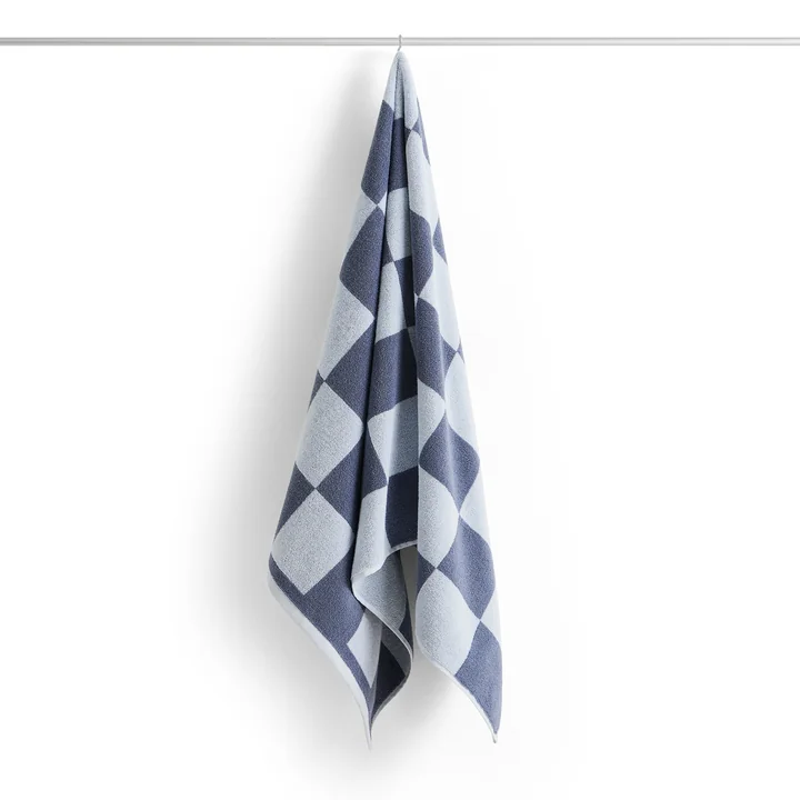 HAY - Check Badetuch, 70 x 136 cm, steel blue