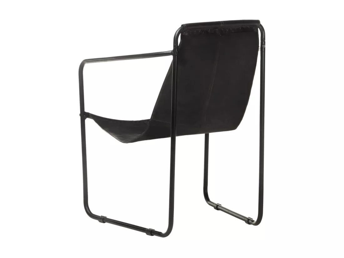 Fauteuil de relaxation noir cuir véritable