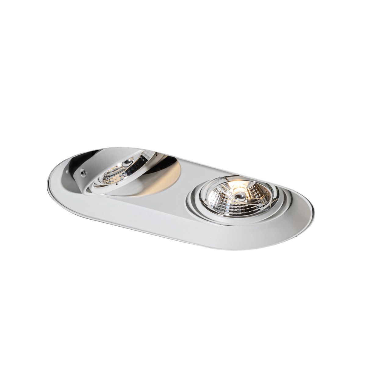 Afgeronde inbouwspot wit GU10 70mm 2-lichts - Hubs