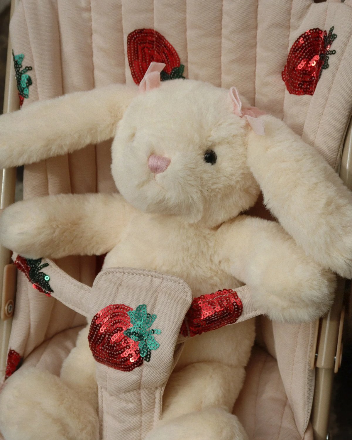 Dukkevogn m/ Glitrende Paljetter – Trille m/ Stelleveske | Tulle Doll Stroller