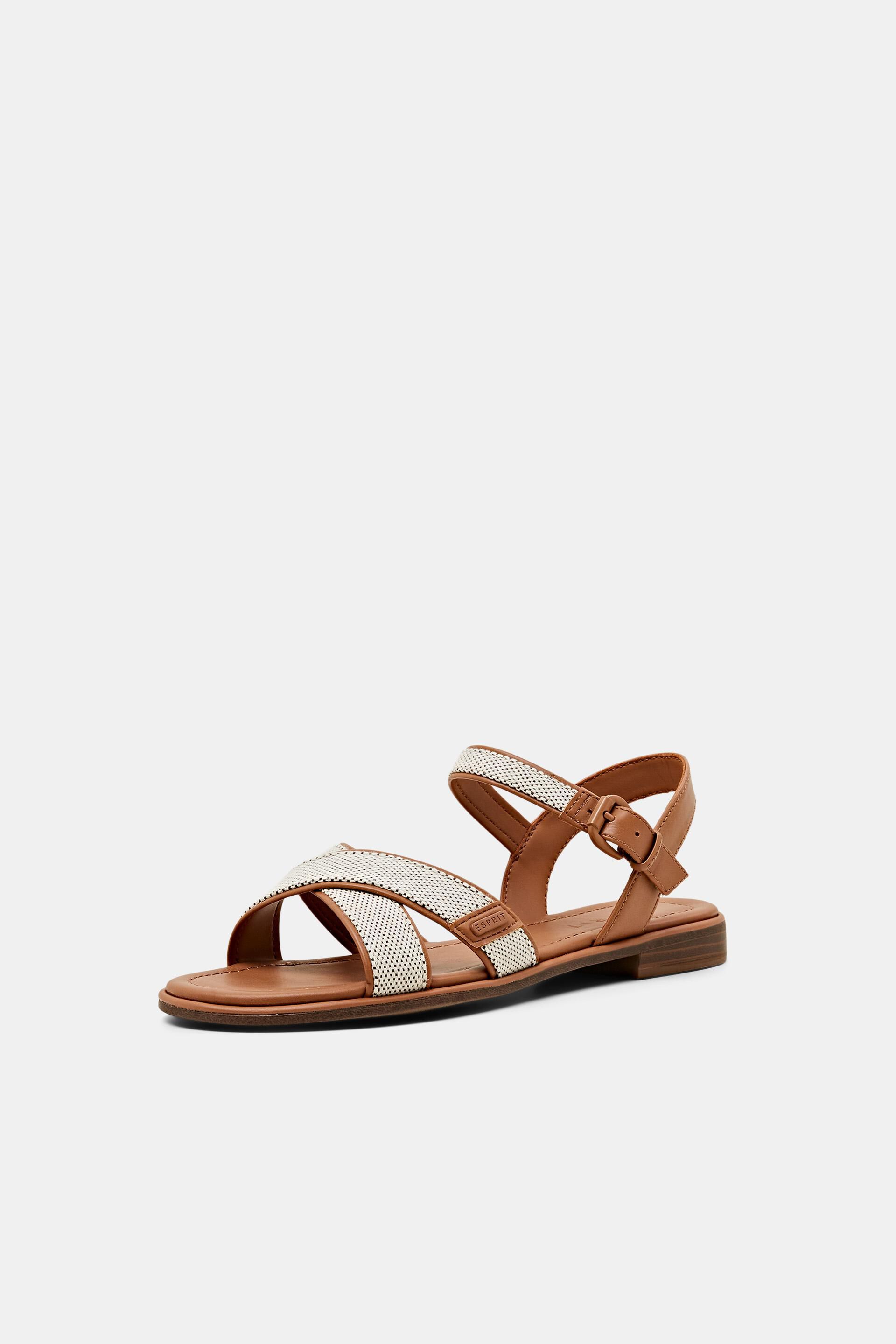 Sandales à brides croisées en similicuir textile