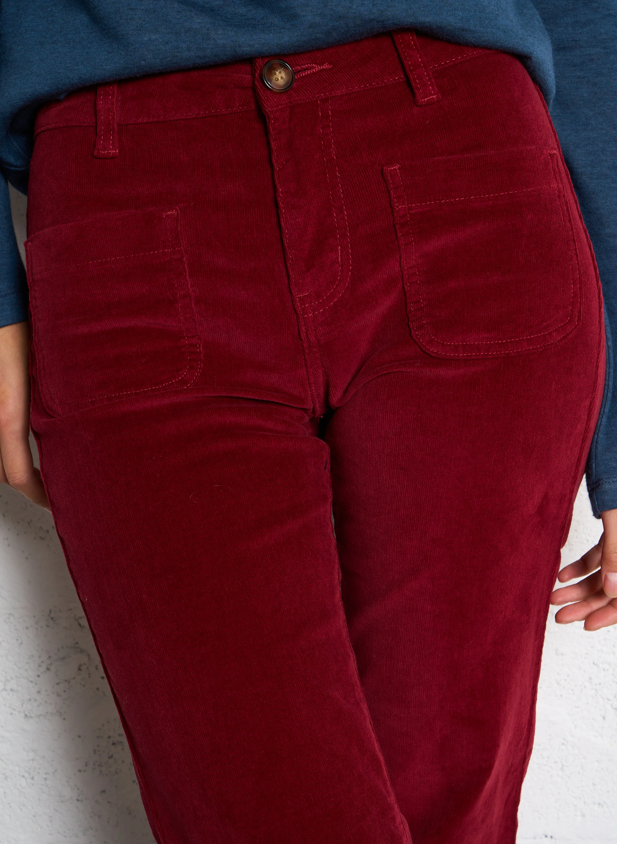 SONNY - Pantalon droit en coton mélangé | Rouge