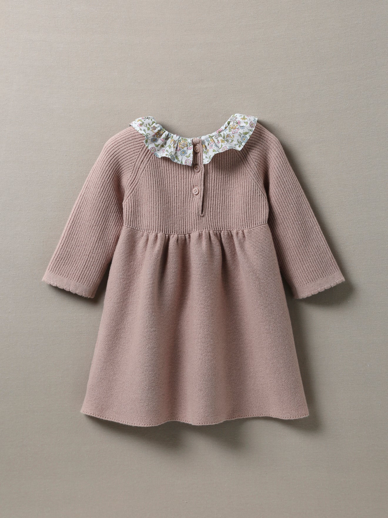 Robe en tricot Bébé col en tissu Liberty
