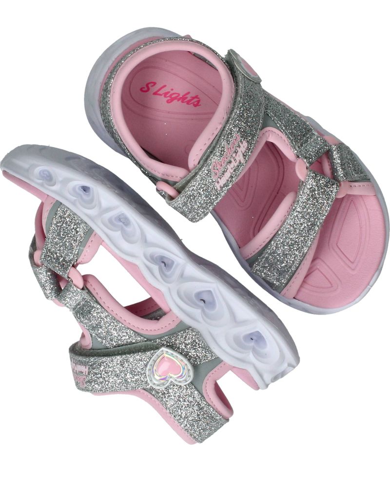 Skechers Heart Lights Sandalen Zilver Meisjes