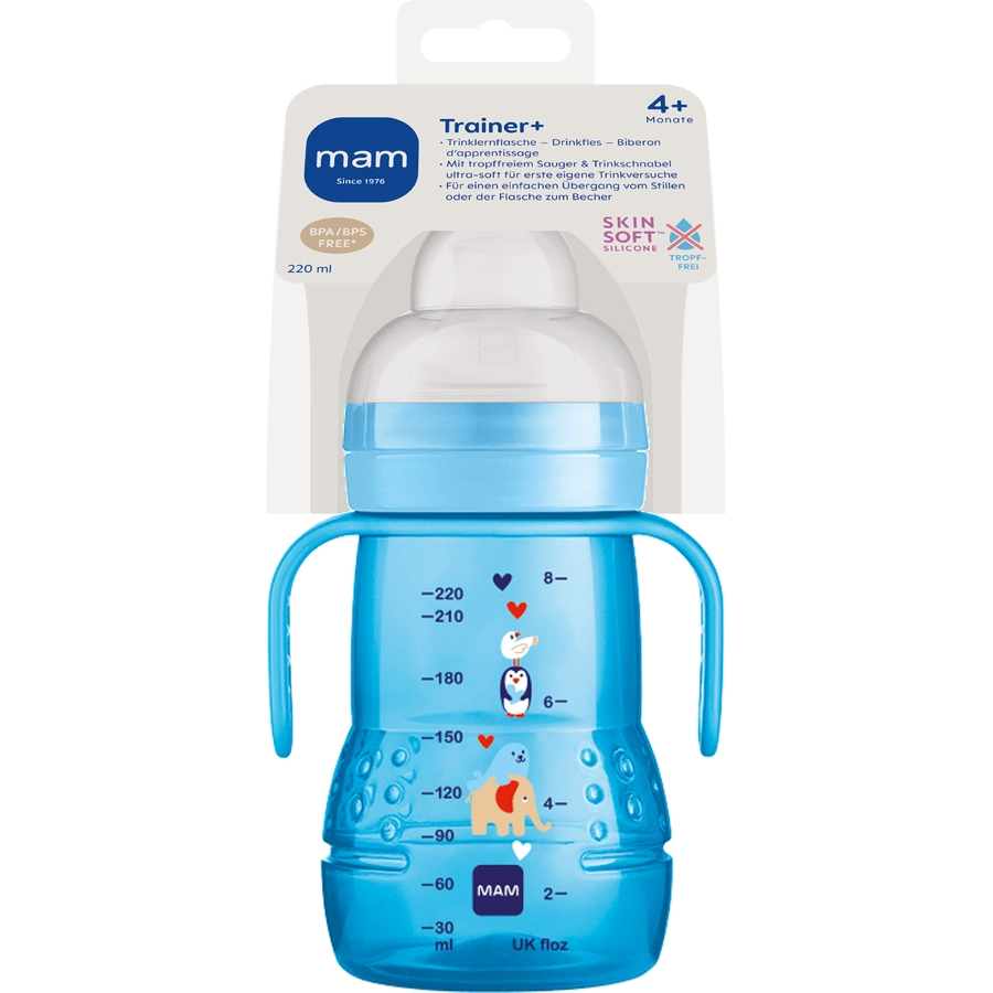 MAM Trinklernflasche Trainer+, 220 ml, Elefant