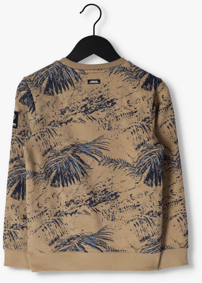 INDIAN BLUE JEANS camel indian blue jeans trui crewneck palm aop