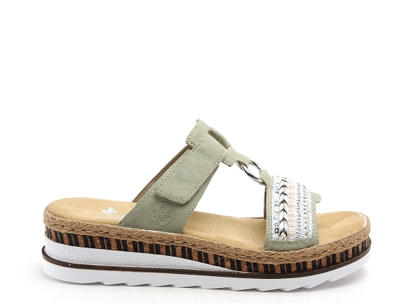 Rieker mules et sabots plats femme v79m6 vert