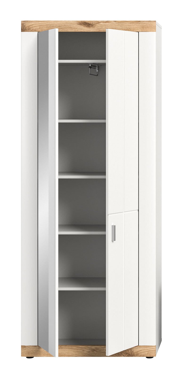 Garderobenschrank Laredo 76x191x37 cm Weiß/Braun