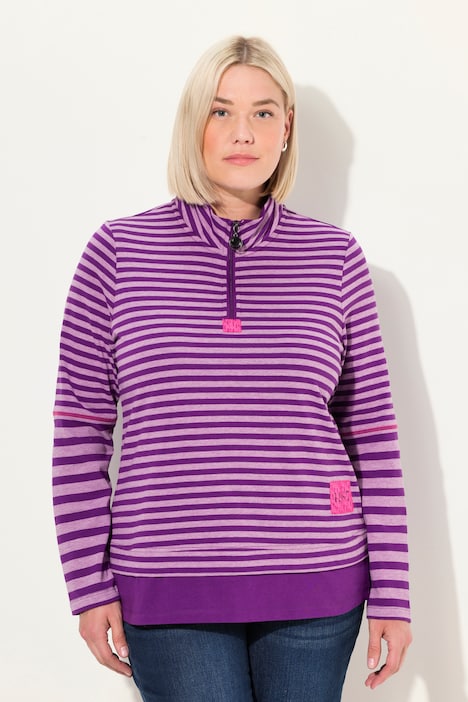 Shirt, Ringelmix, Classic, Troyerkragen, Langarm