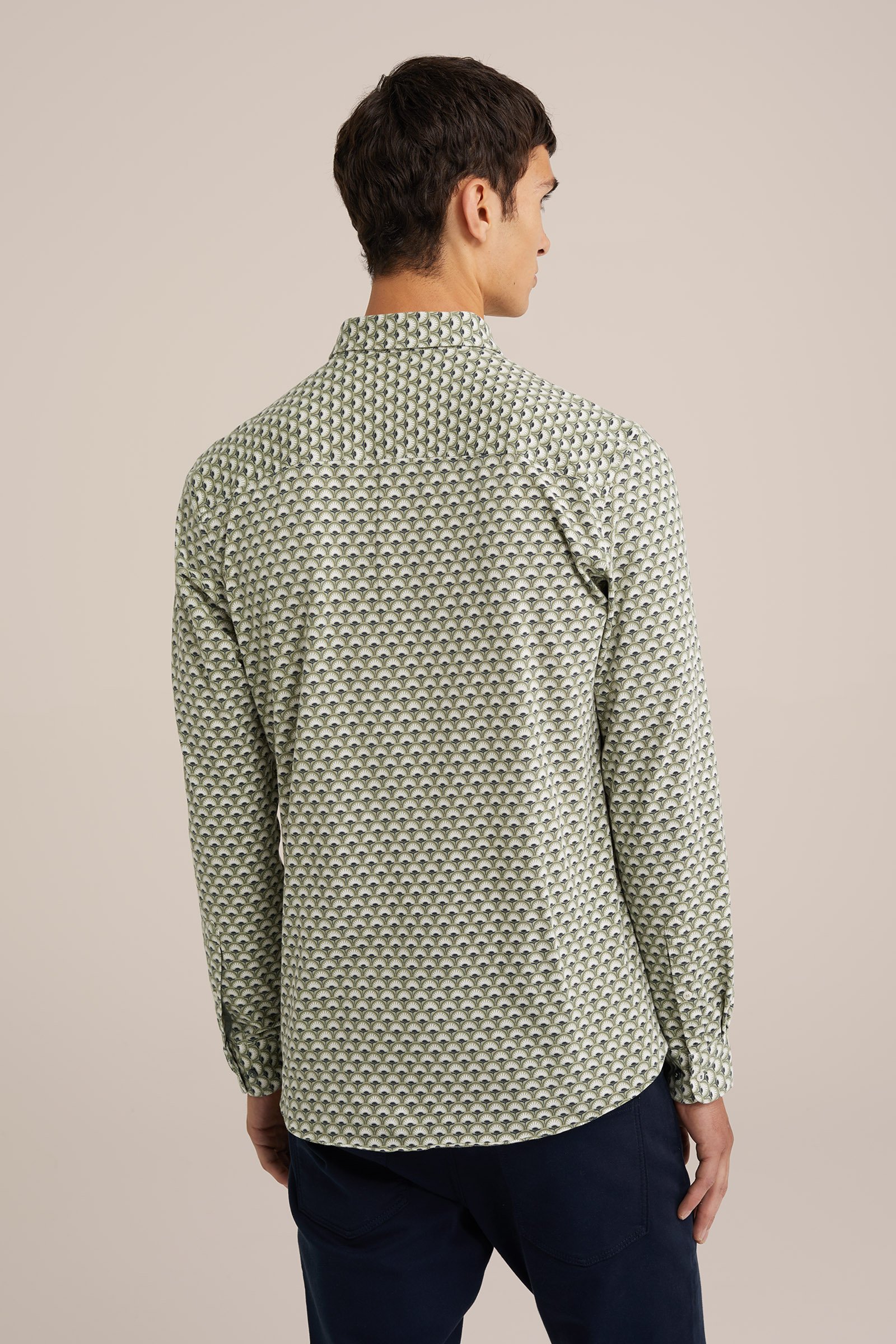 jersey overhemd met dessin WE Fashion Groen