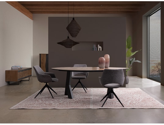 CONCEPT1 - Chaise Vivian grey pivotante