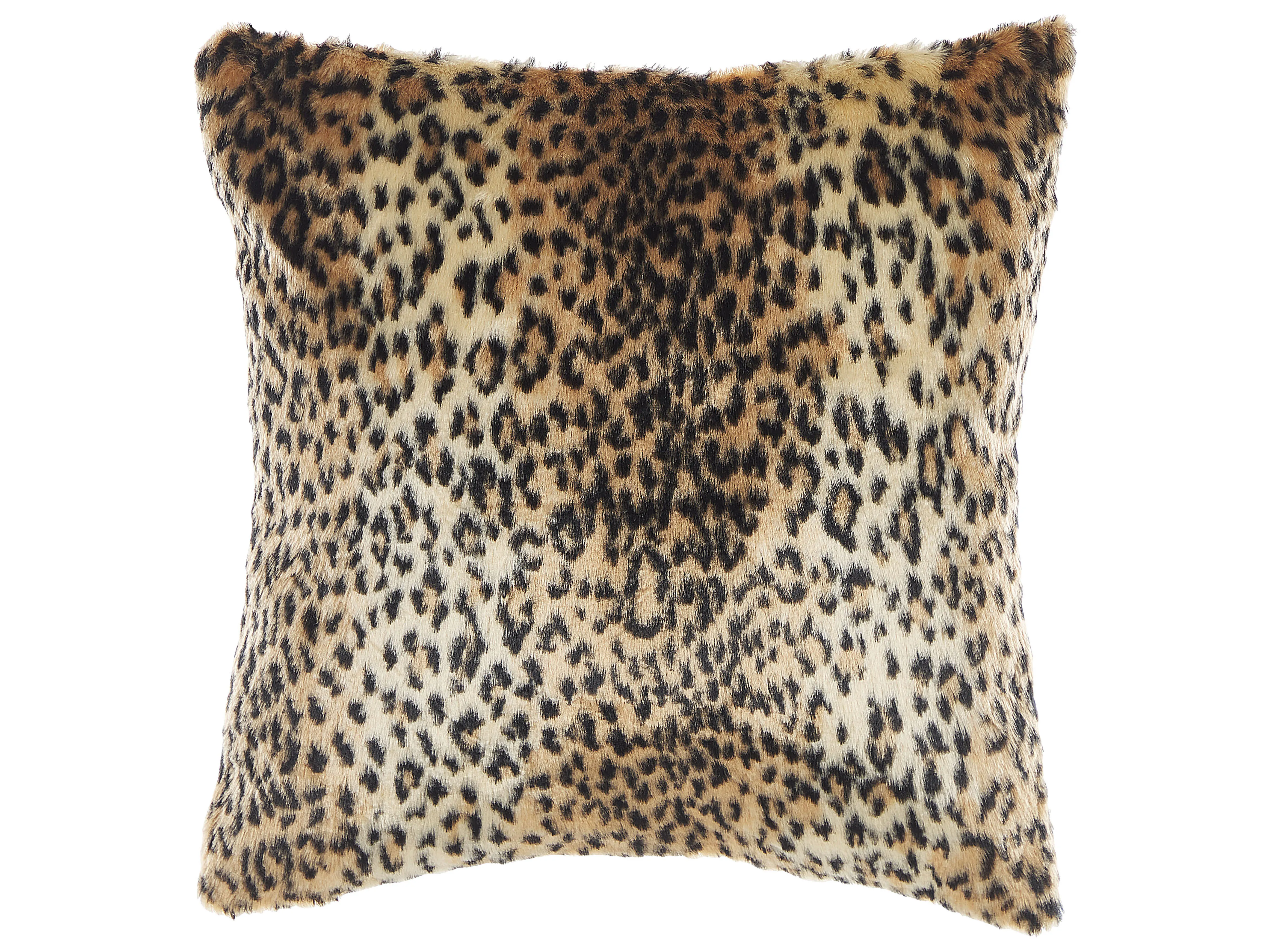 Set van 2 sierkussens FOXTAIL Nepbont 45 x 45 cm Bruin dierenprint