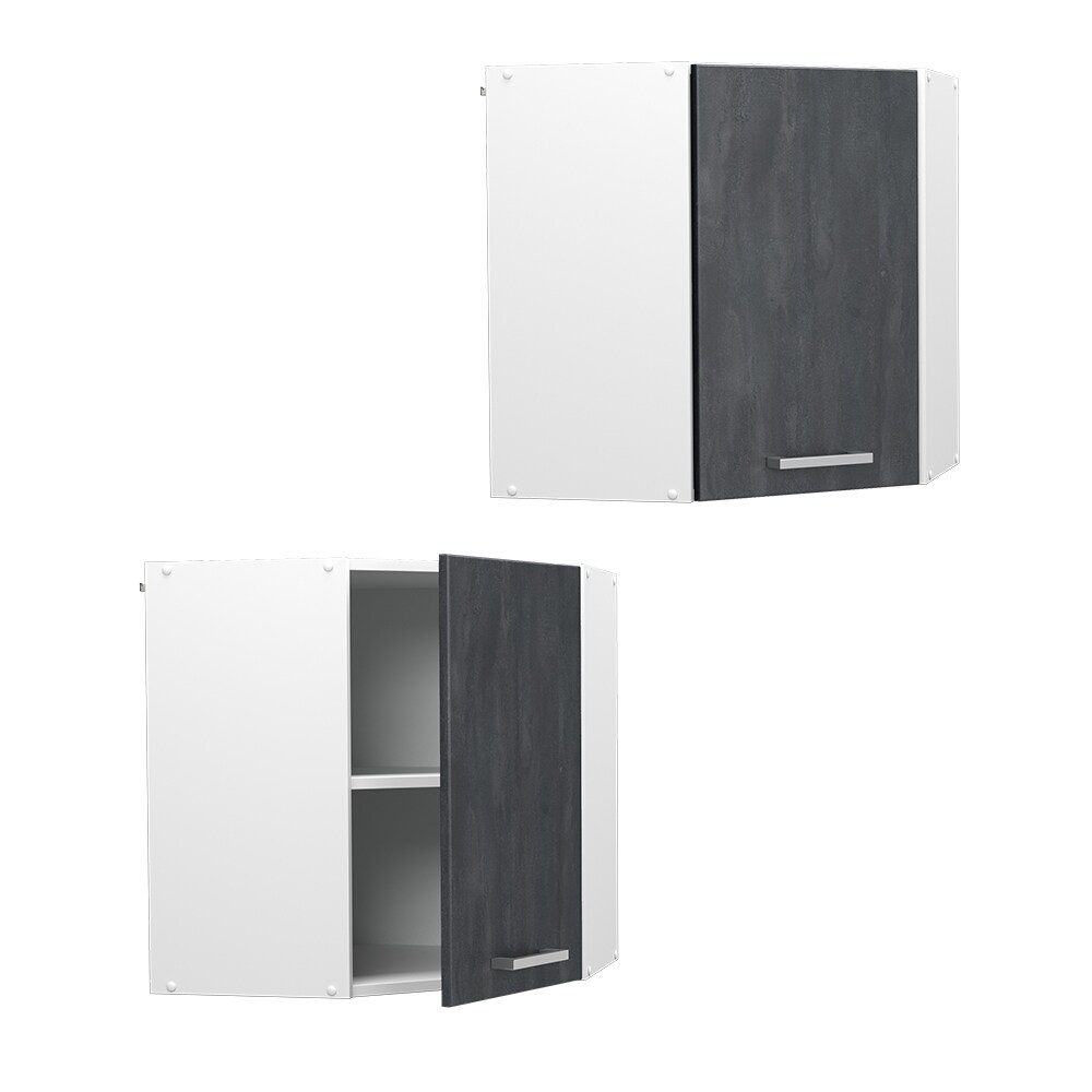 Vicco Eckhängeschrank R-Line Schwarz Beton Weiß 57 cm