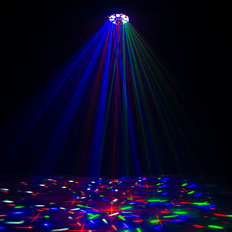 Eliminator Furious Three RG LED moonflower, wash en laser lichteffect