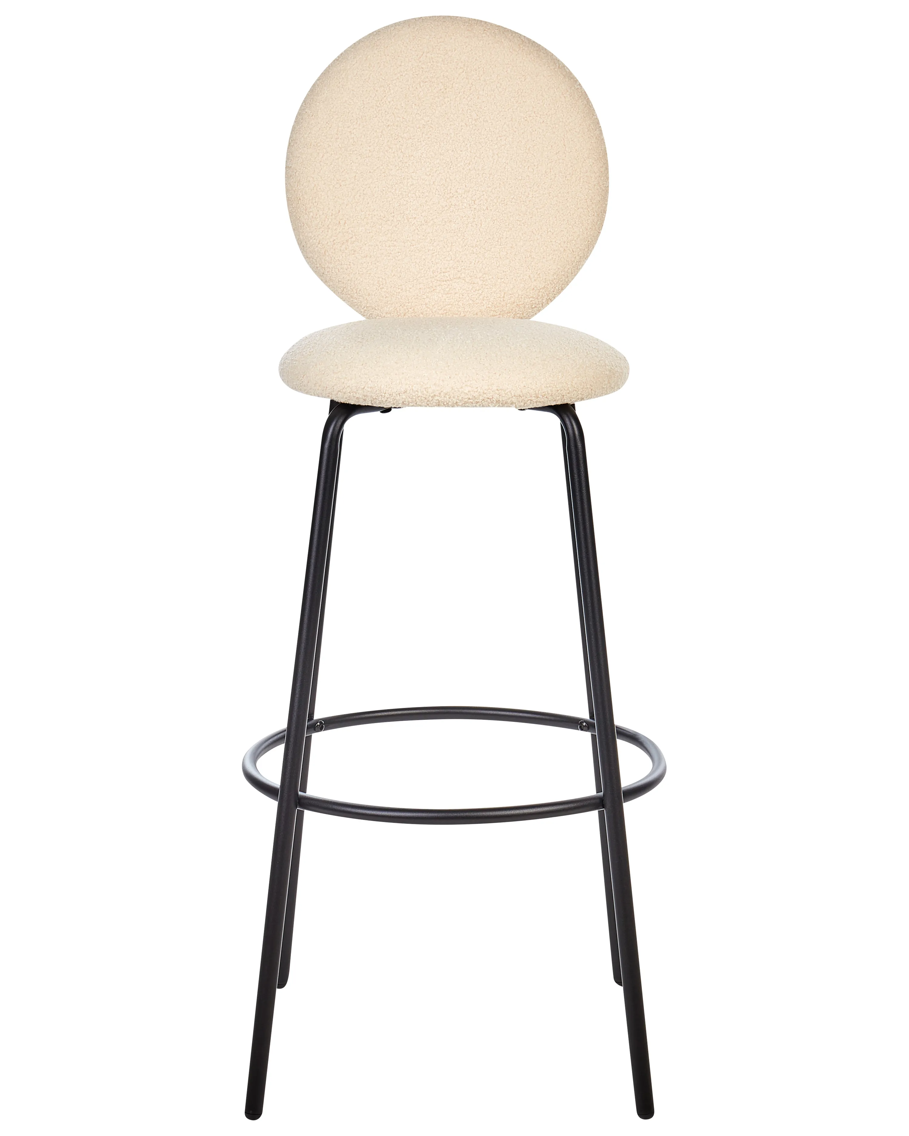 Set van 2 barstoelen EMERY Bouclé Lichtbeige