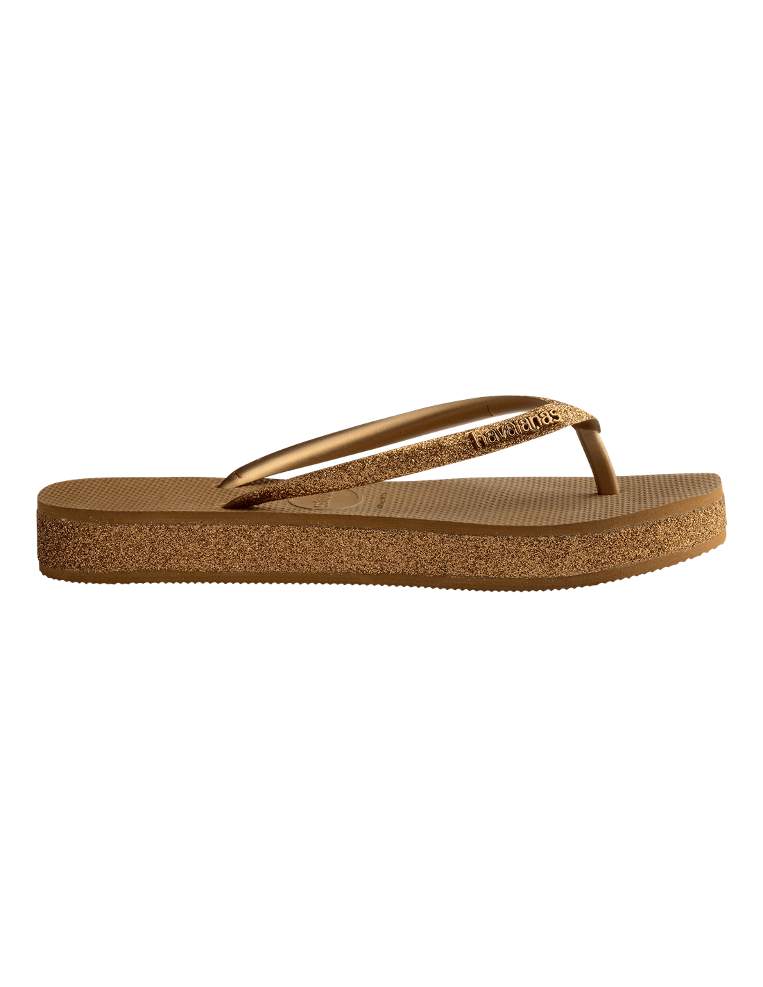 havaianas Tongs Compensées slim flatform sparkle bronze