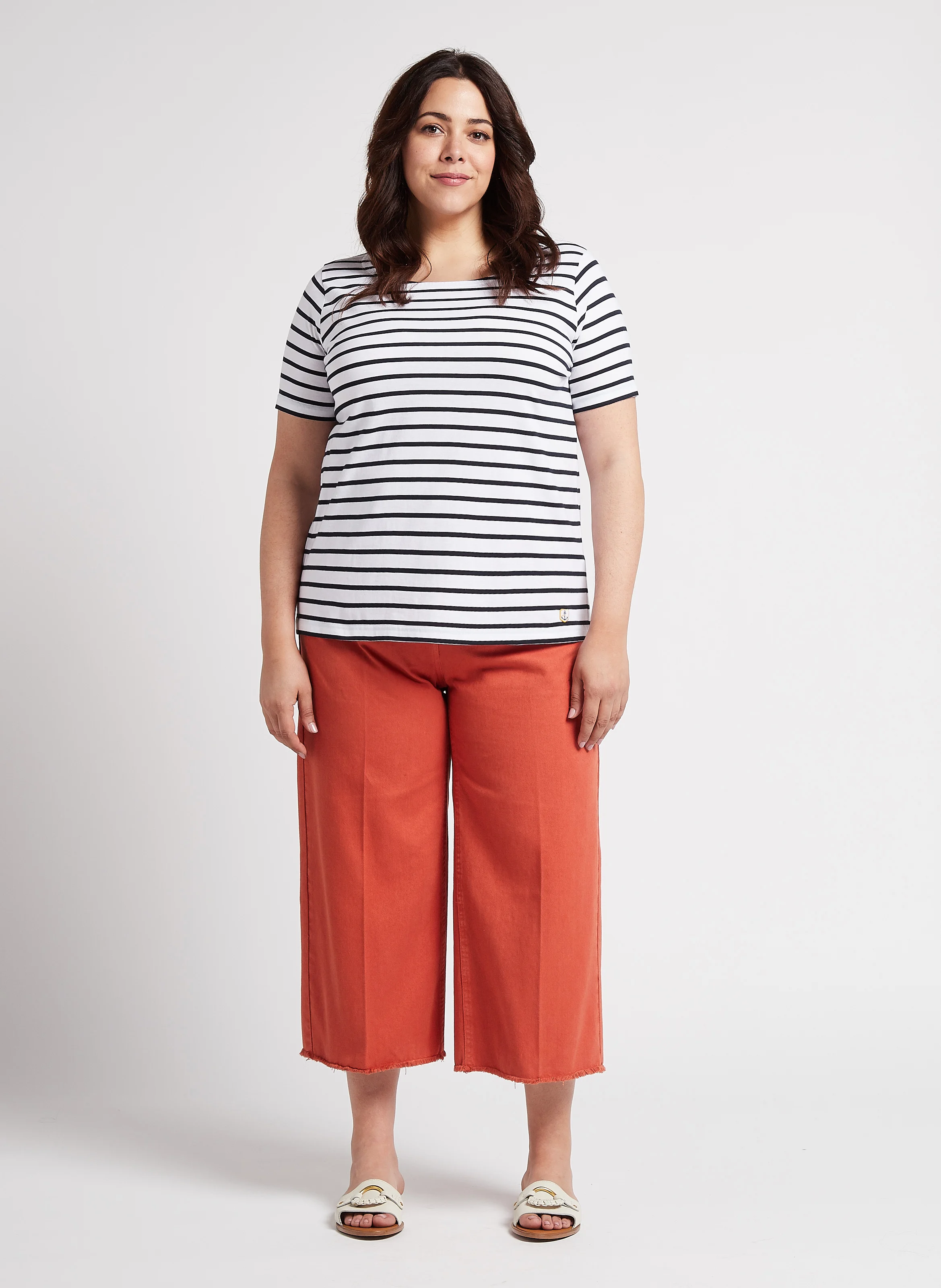 RAGGIO - Jean cropped en coton| Orange