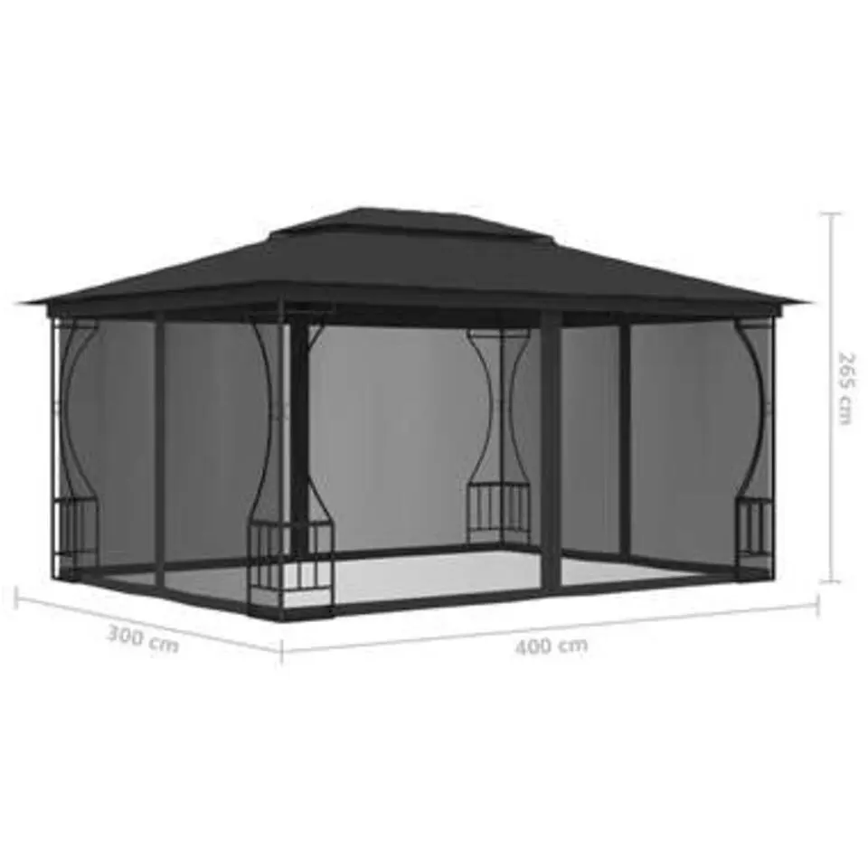 vidaXL - Tuinpaviljoen - Antraciet - Stof