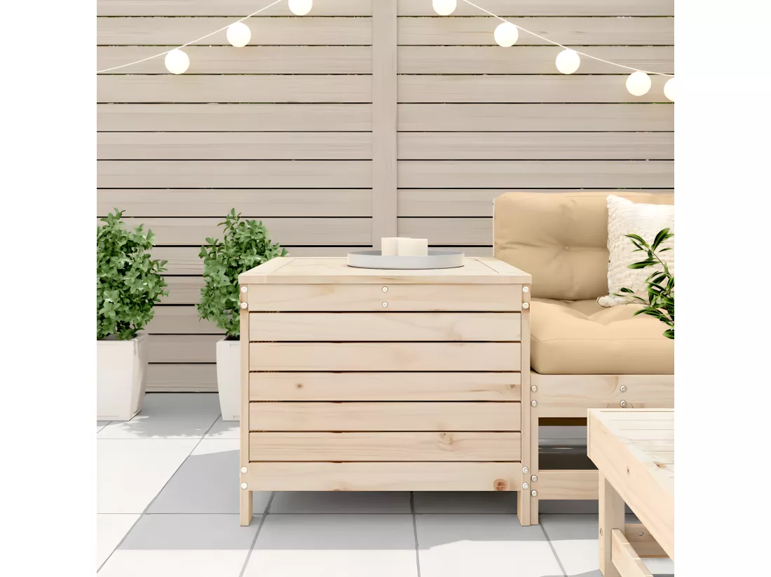 Repose-pied de jardin 62x63,5x53,5 cm bois de pin massif