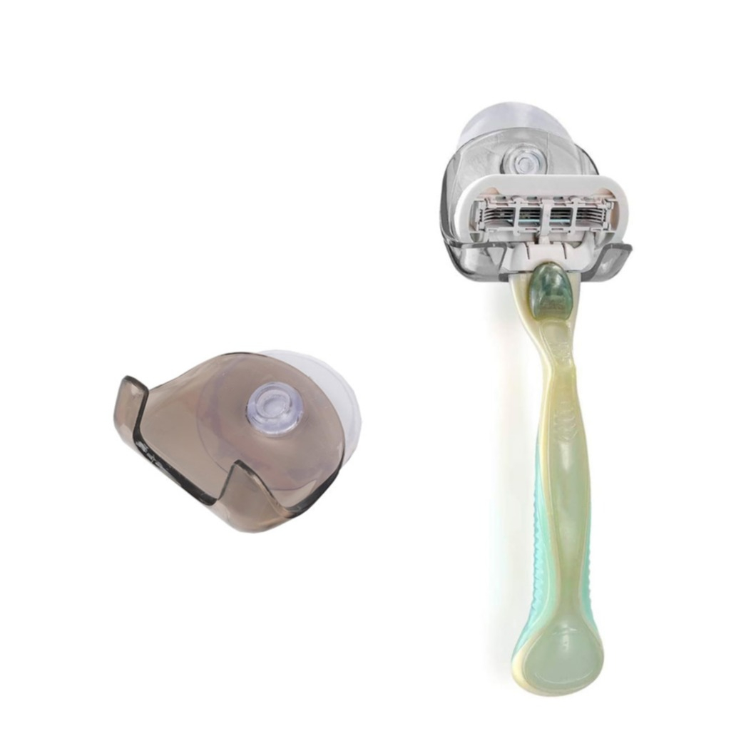 Rasierer Halter Badezimmer Wand / Fliesen Halterung mit Saugnapf - Grau