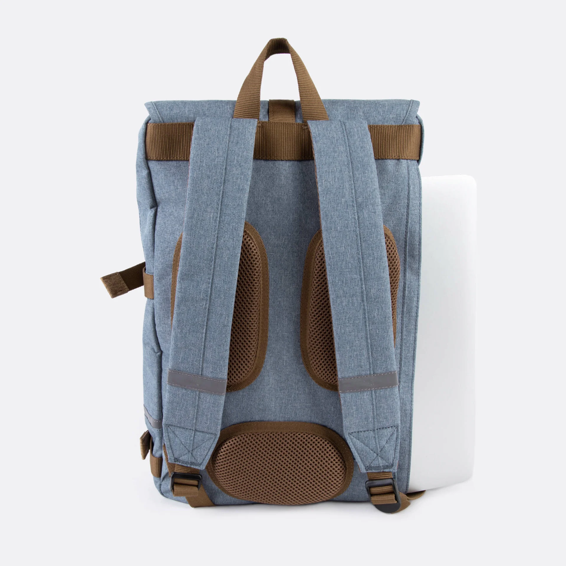 Sac à dos bleu vegan polyester recyclé - modèle commuter