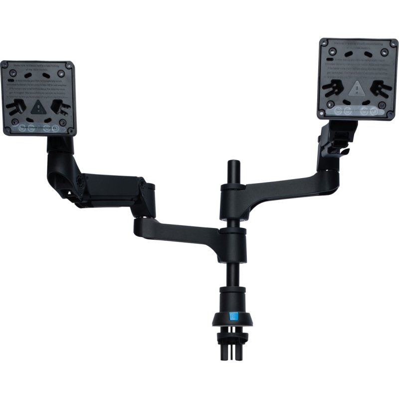 R-Go Tools Bras d'écran R-Go Caparo, pour deux écrans, réglable par vérin à gaz, capacité de charge 3-9 kg, 100% circulaire, noir