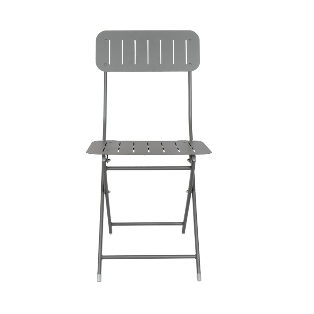 CONTINI Gartentisch Rund Ø62 mit 2 Stühlen Metall anthrazit