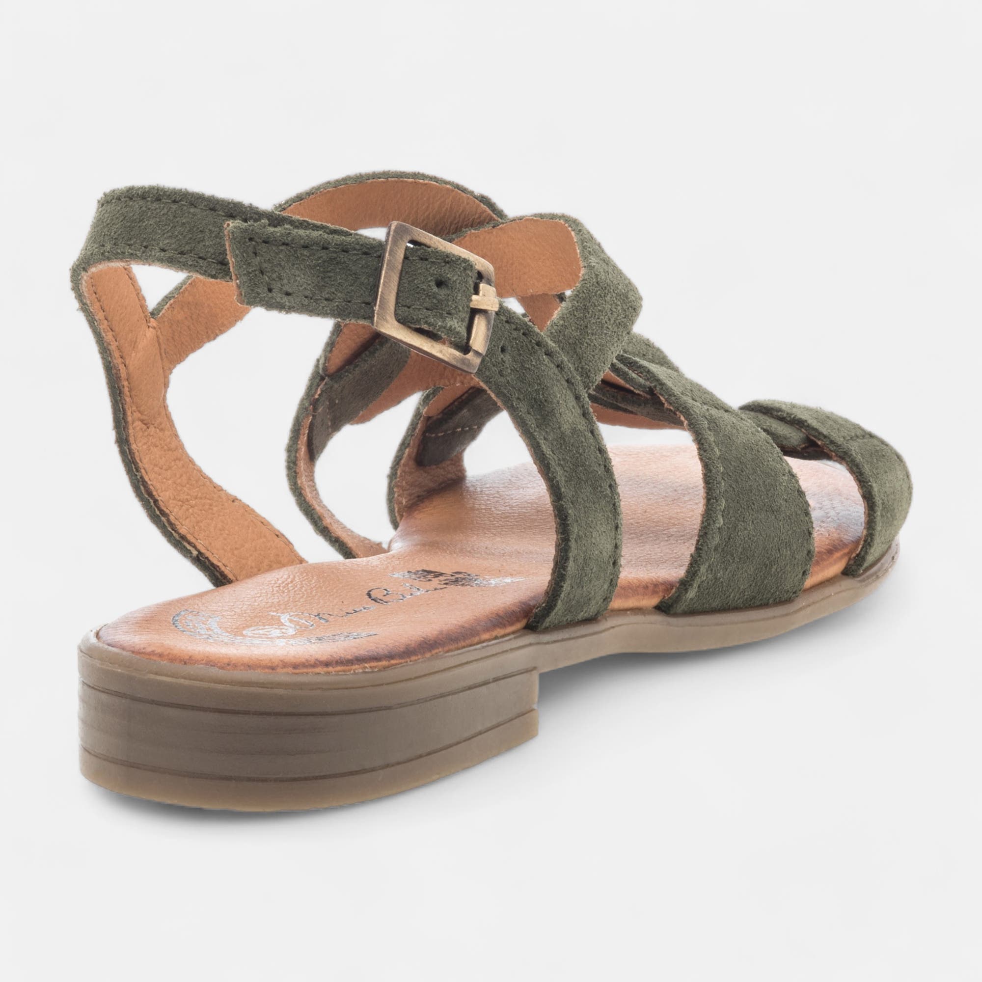 Sandales Femme en cuir kaki