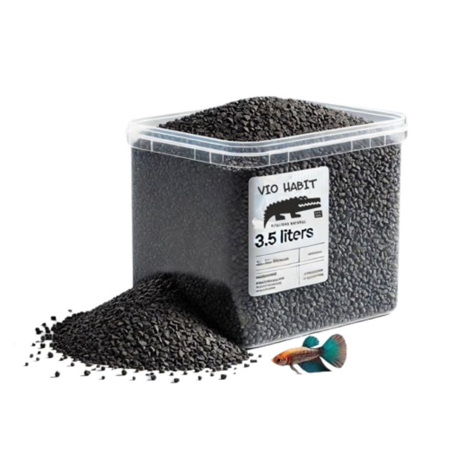 Cascalho preto Vio Habit para aquários / Saco de 20 kg / Fino / Cascalho