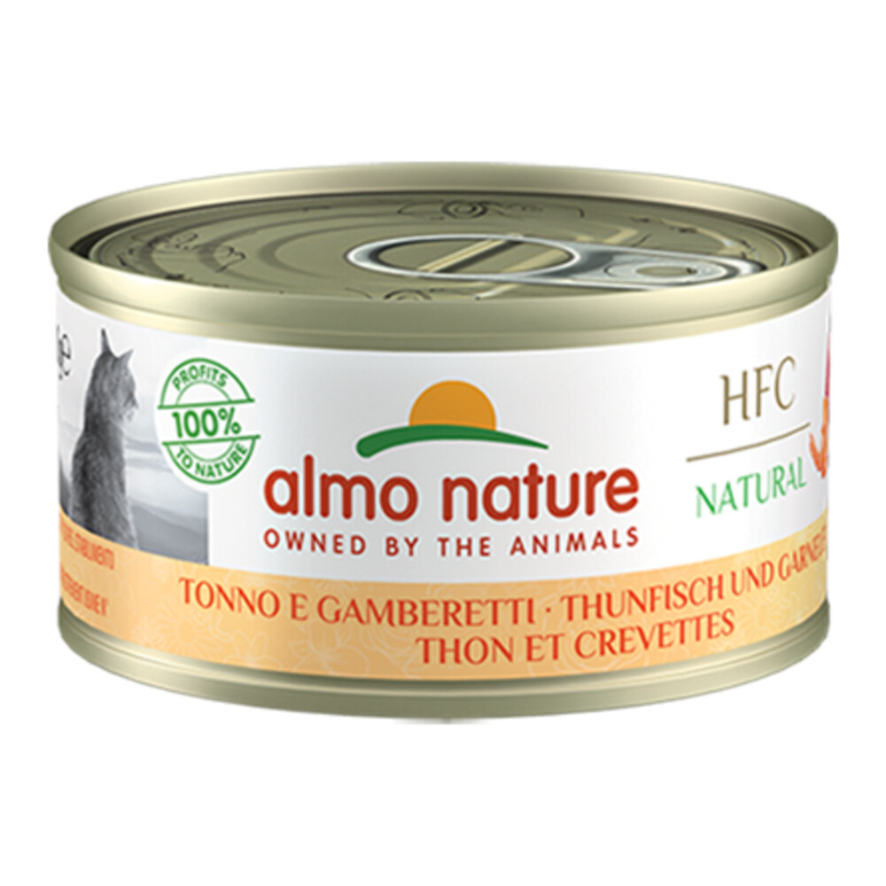 Almo Nature HFC Natural Kattenvoer Nat Blikje Tonijn & Garnaal70 gr