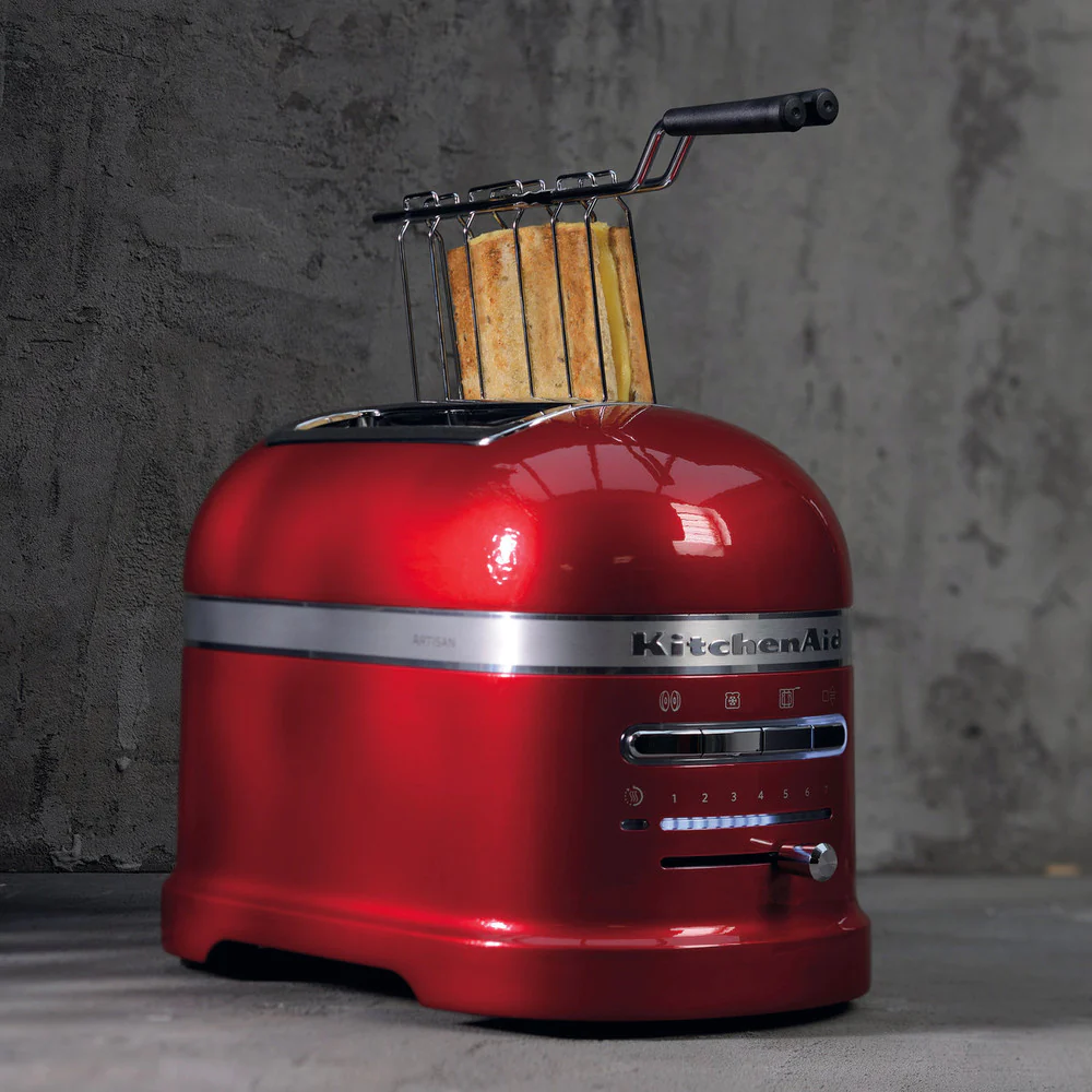 grille pain avec 2 fentes 1250W rouge empire argent Kitchenaid