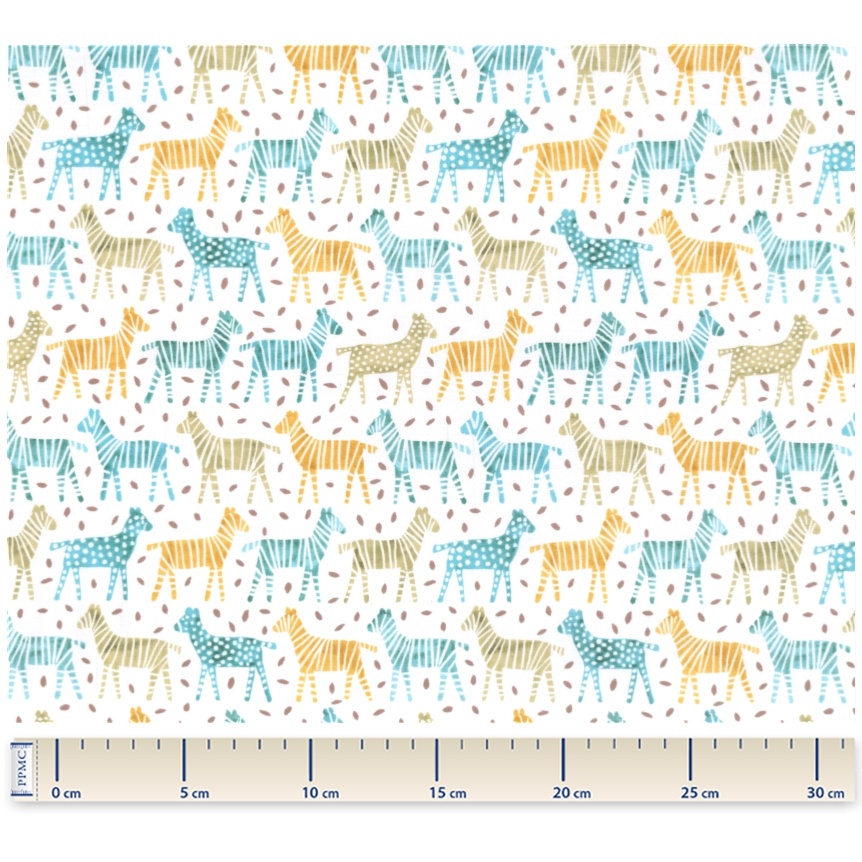 Tissu Coton Au Mètre Ex2335 Zèbres Vert