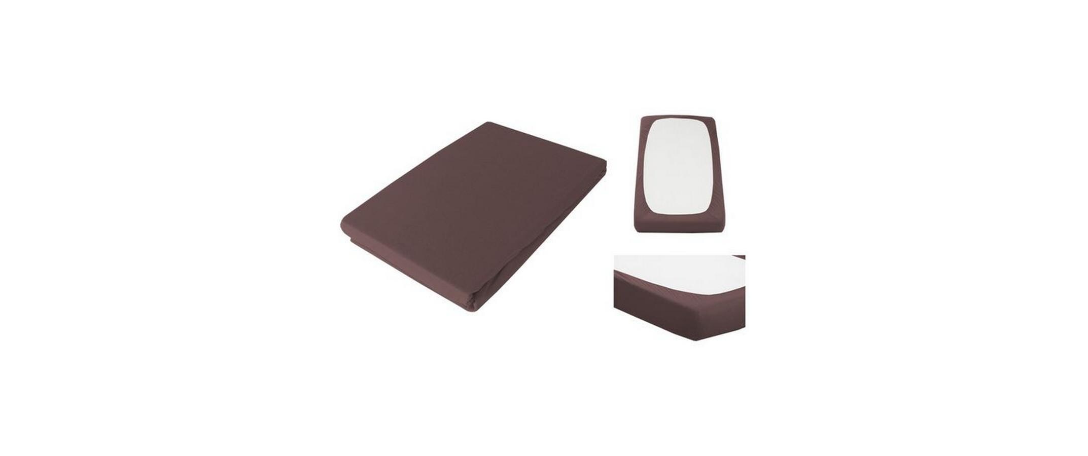 Fixleintuch Boxspring Feinjersey, 140-160 x 200 cm, MahagoniBettbezug aus Baumwolle und Elasthan
