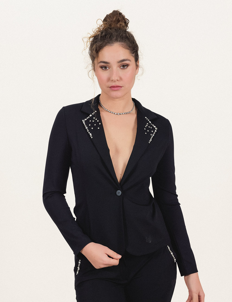 HBT EUPHORIA |  VESTE FEMME SHIRLEY STRASS NOIR
