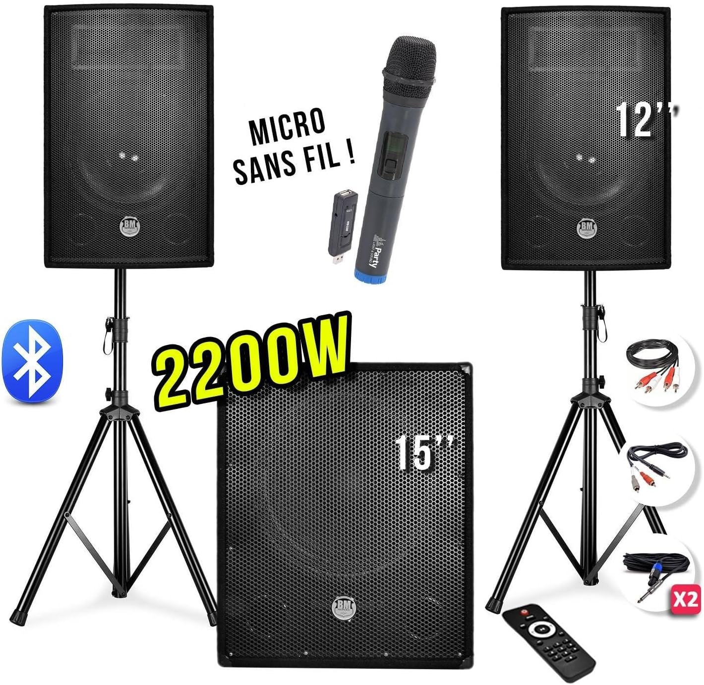 Pack Sono 2200W - Enceintes 12
