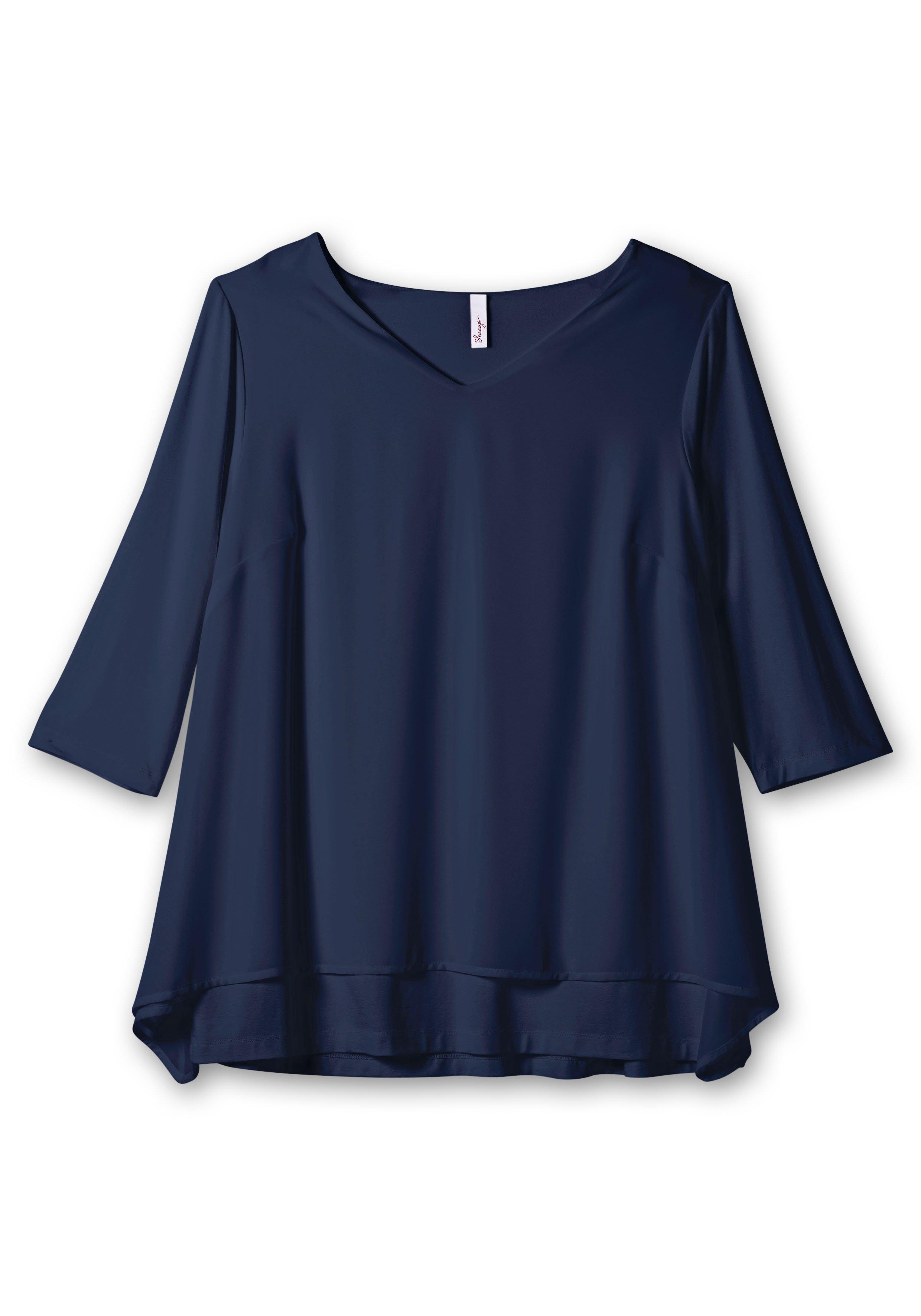 Blusenshirt mit Chiffon, doppellagig