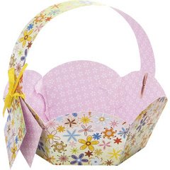 Panier pour cadeaux en carton imprimé, diamètre 115 mm