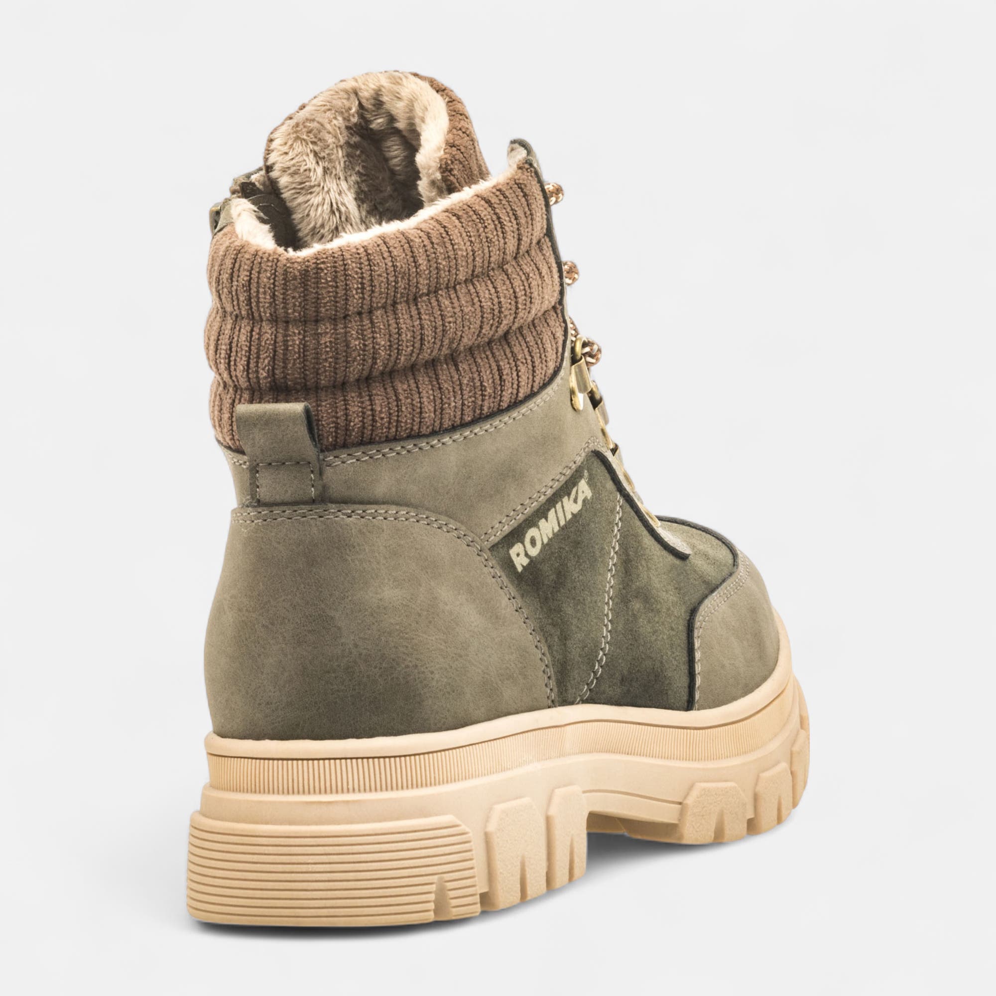 Bottines à lacets Femme kaki