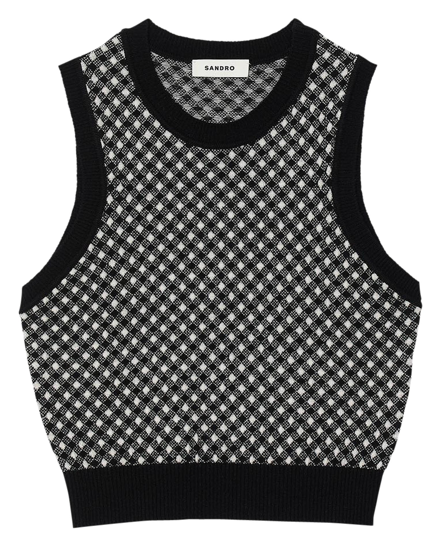 Pull col rond en laine mélangée | Noir