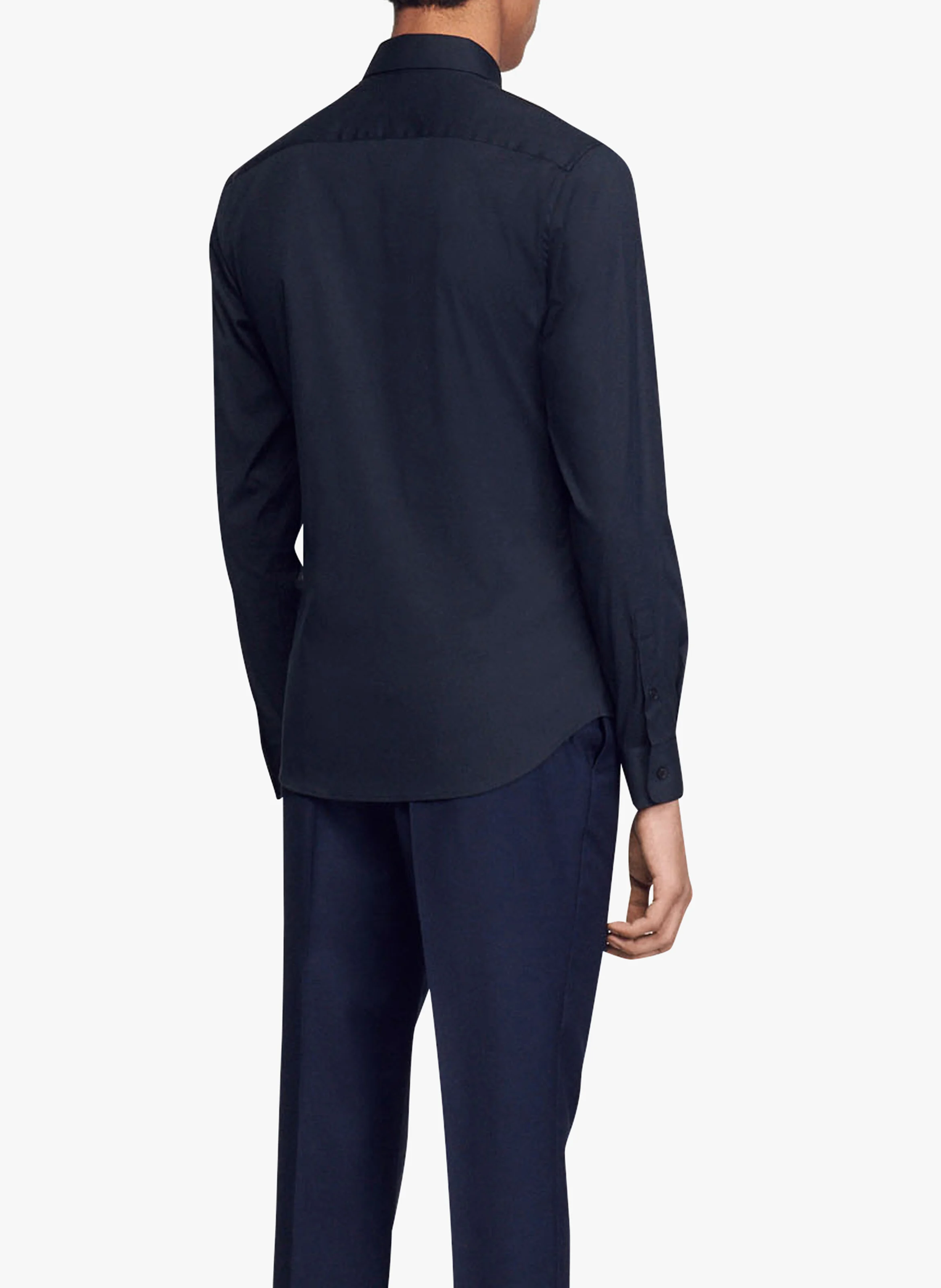 Chemise slim-fit en coton stretch | Bleu