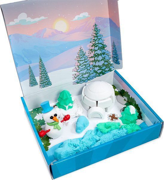 Super Snow - Snowman City - Speelzand - Kinetisch Zand - 200 Gram Wit, 150 Gram Groen, 150 Gram Blauw