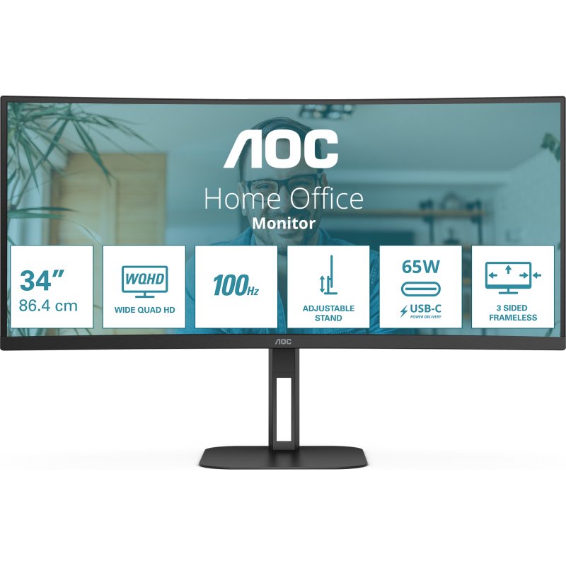 AOC V5 CU34V5C/BK écran plat de PC 86,4 cm (34