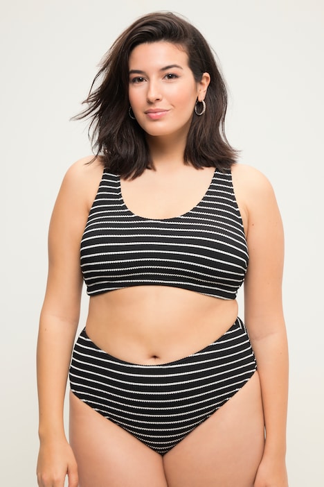 Bikini-Top, Softcups, Ringel, Stretch-Struktur