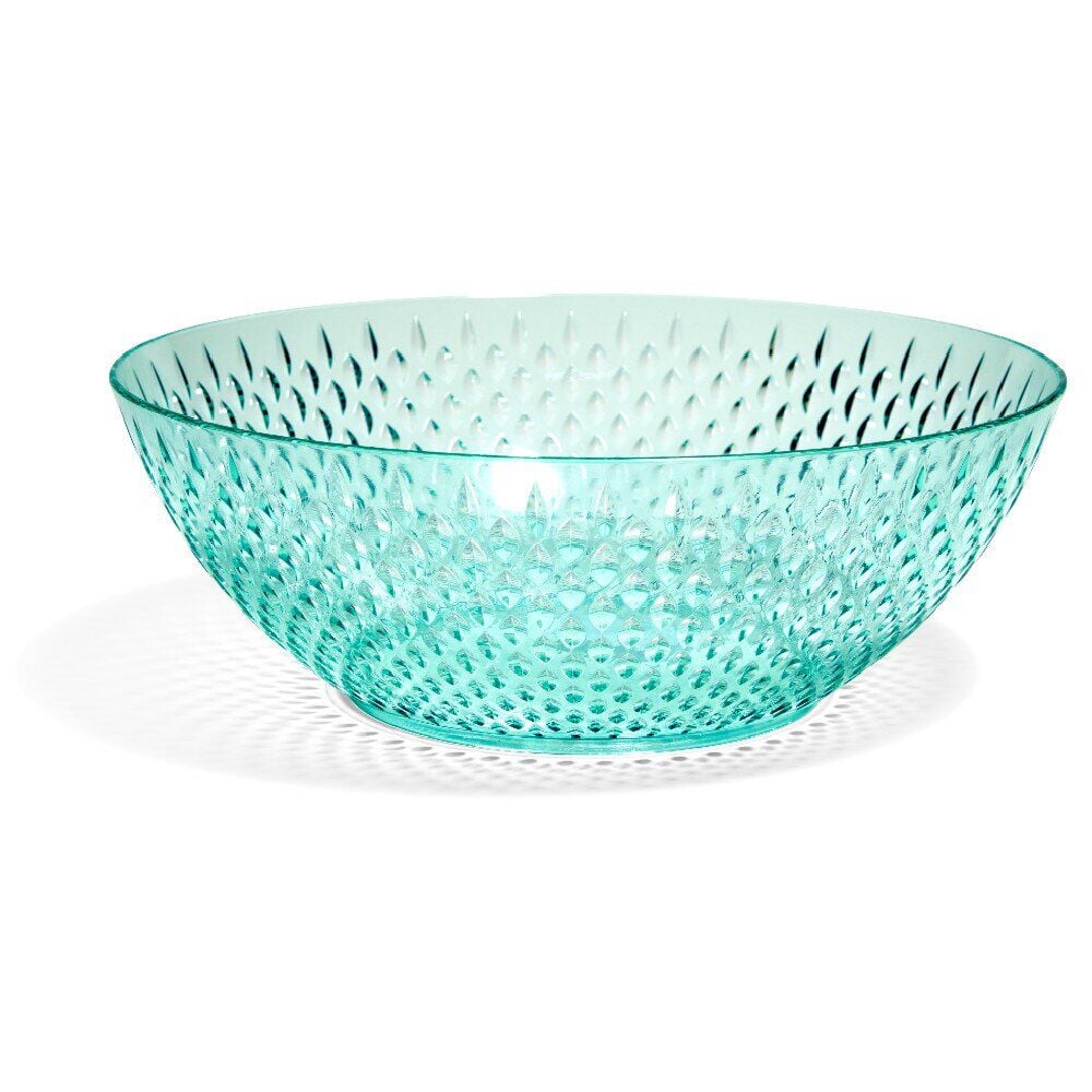 Saladier en plastique bleu effet martelé