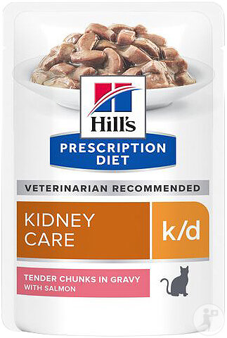 Hill's Pet Nutrition Prescription Diet K/D Feline Renal Health Saumon 12x85g