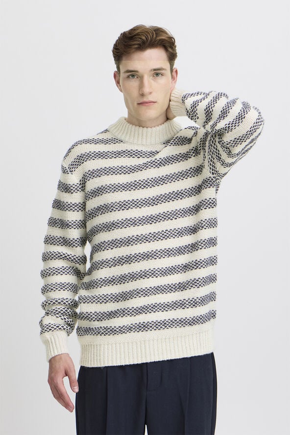 Casual Friday CFKARL striped knit Light sand